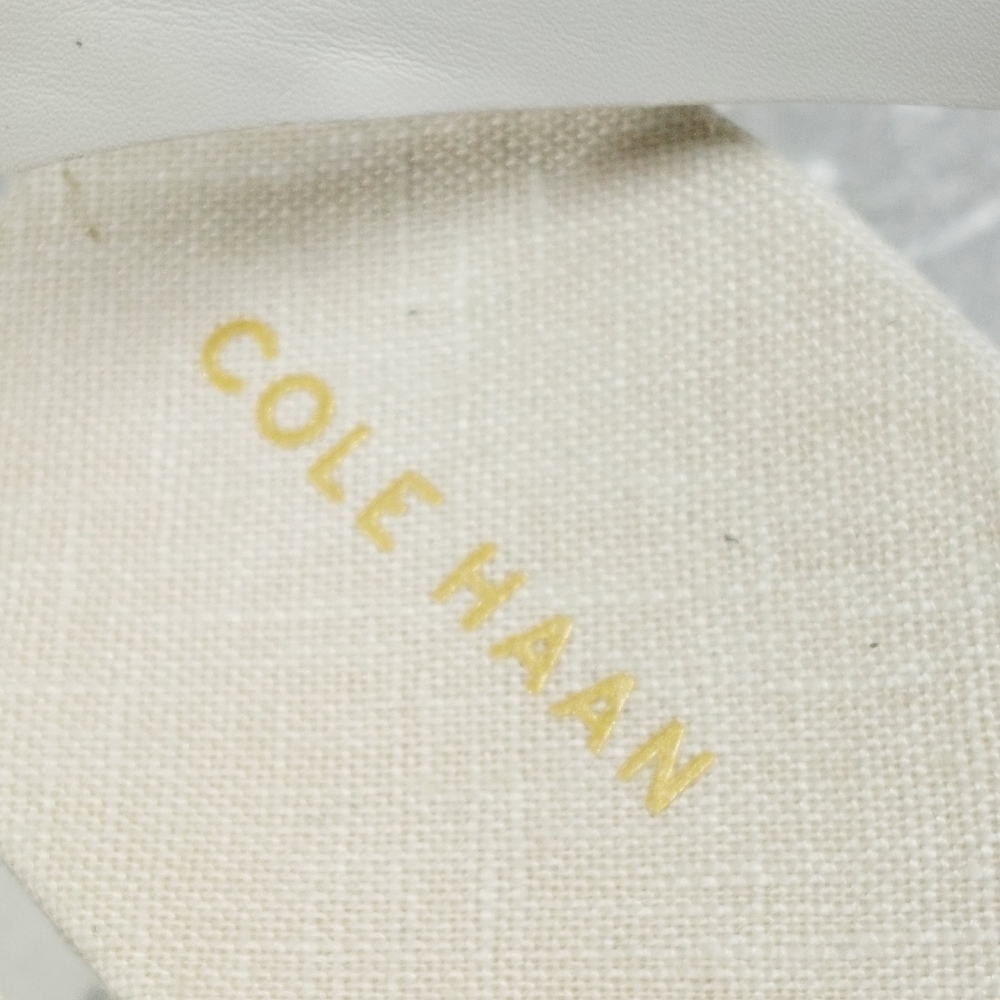 NEW Cole Haan Crystal White Leather Buckle Sling Back Summer Wedge Sandals K131 - Picture 10 of 13